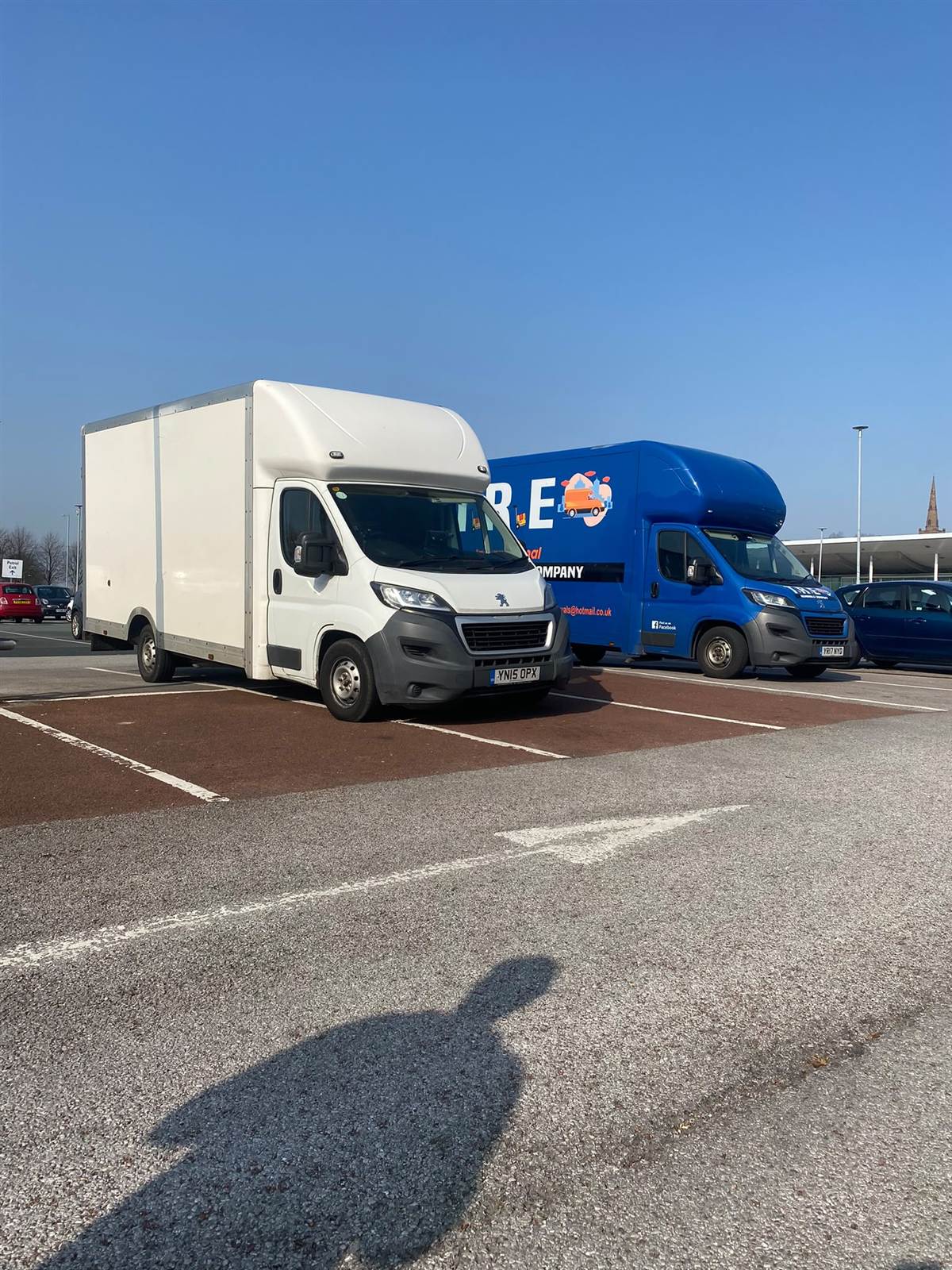 Local removal company van arriving at a UK property
